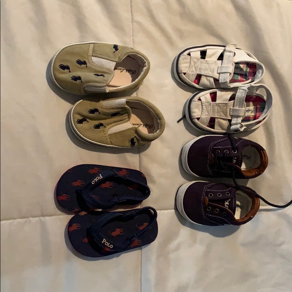 4 pairs of Polo Ralph Lauren baby shoes